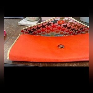 Ladies Clutch Purse Big Buddha Orange Fucshia and Gold